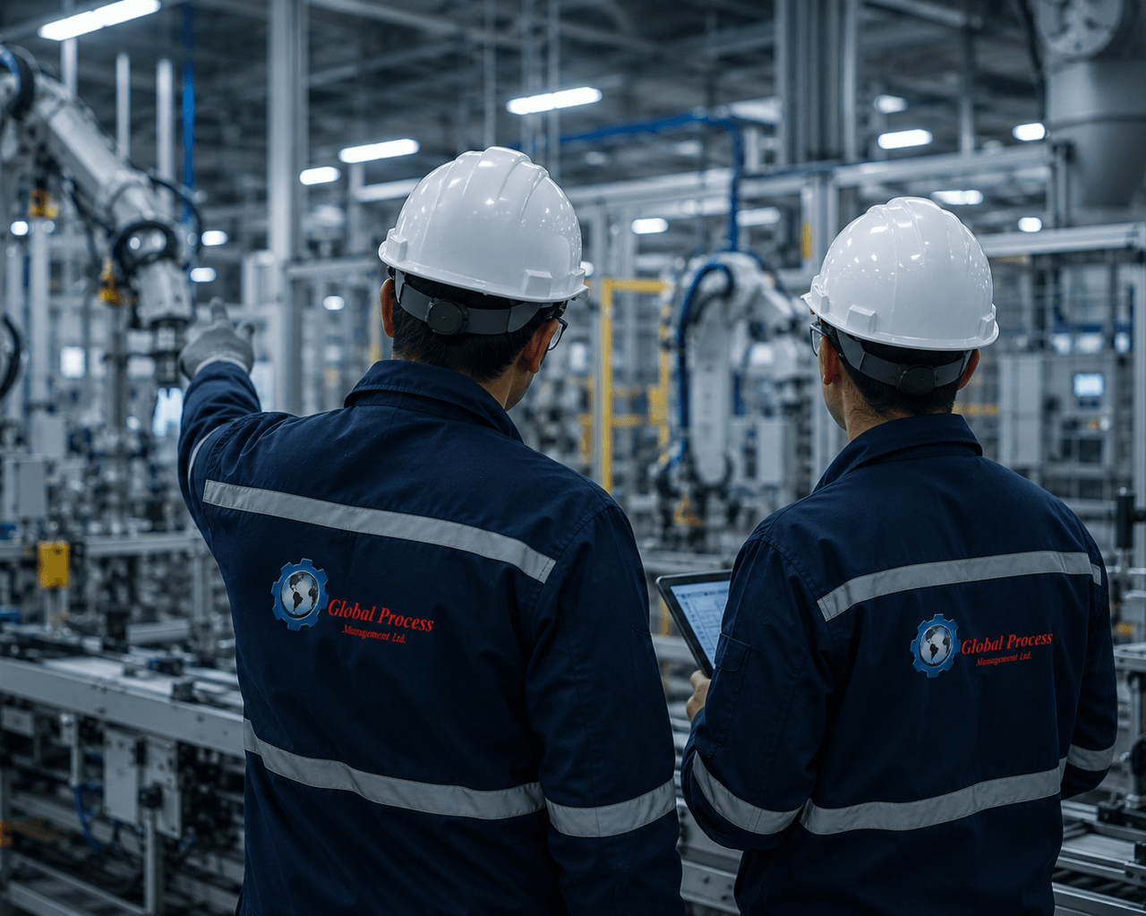 Industrial factory operations in progress